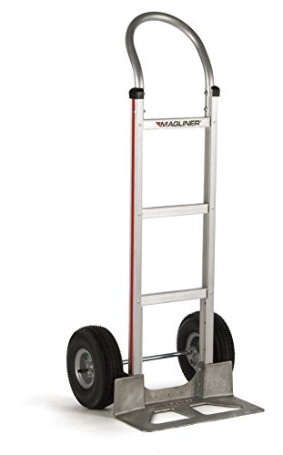 Magliner HMK111UA4 Aluminum Hand Truck, Horizontal Loop Handle, 18" x 7-1/2" Aluminum Diecast Nose Plate, 500 lb Capacity