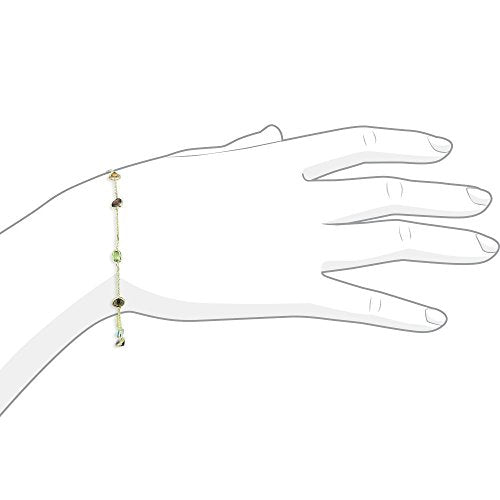 14k Yellow Gold Handmade Station Bracelet With Round 4mm Gemstones