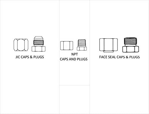 158 PC Hydraulic Deluxe Cap & Plug Kit. 64 JIC, 64 Flat Face/Face Seal, 30 NPT (Pipe).