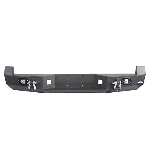 Discovery Rear Bumper Off Road Rear Step Bumper Guard w/2 ×18W LED Floodlights for 2005-2015 2nd Gen Toyota Tacoma (not fit for 3rd Gen Tacoma)