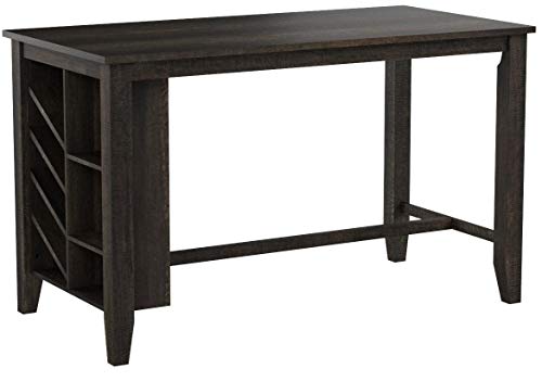 Signature Design By Ashley - Rokane Rectangular Dining Room Counter Table w/Storage - Casual Style - Brown
