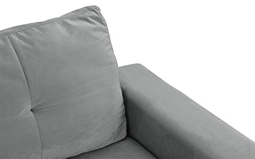 Mid Century Modern Velvet Armchair, Living Room Accent Chair (Grey)