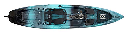 Perception Pescador Pilot 12 | Sit on Top Fishing Kayak with Pedal Drive | Adjustable Lawn Chair Seat and Tackle Storage Areas | 12' | Dapper