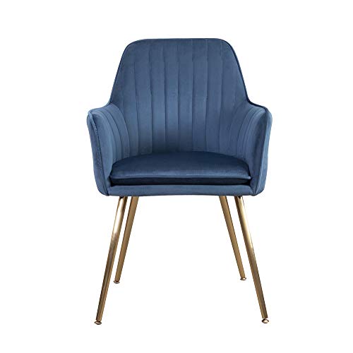 DMF Furniture Modern Velvet Accent Chair High Back Elegant Dinning Chairs with Arms in Living Guest Room (Green)