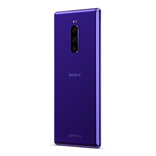 Sony Xperia 1 Unlocked Smartphone 6.5" 4K HDR OLED CinemaWide Display, 128GB - Purple - (US Warranty) with 16-inch Laptop Backpack and Battery Pack Bundle (3 Items)