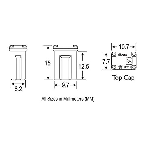 10 Pack 20 Amp Micro Cartridge Fuses, FMM Fuses MCASE Type Micro Cartridge Fuses