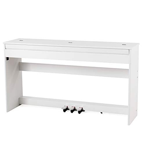 LAGRIMA Digital Piano, 88 Key Electric Keyboard Piano for Beginner/Adults with Padded Piano Bench+Music Stand+Power Adapter+3-Pedal Board+Instruction Book+Headphone Jack(White With 2 Person Bench