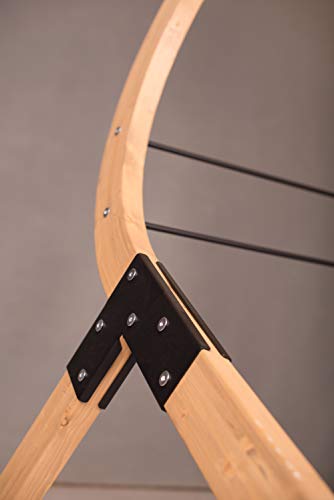 LA SIESTA Habana Nougat - Organic Cotton Kingsize Hammock Chair with Vela Sustainable Wood Stand