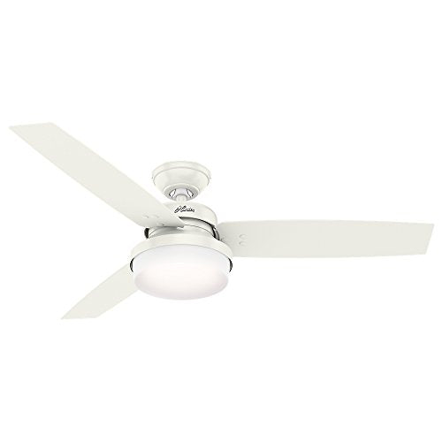 Hunter Fan Company 59169 52" Sentinel Ceiling Fan with Light with Handheld Remote, White