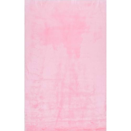 nuLOOM Cloud Faux Sheepskin Soft & Plush Shag Rug, 7' 6" x 9' 6", Pink