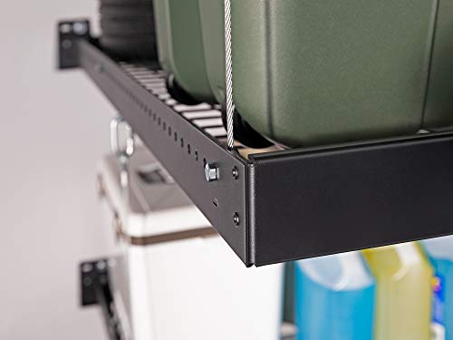 NewAge Products Pro Series Black 2 ft. x 4 ft. Wall Mounted Steel Shelf (Set of 2), Garage Overheads, 40410