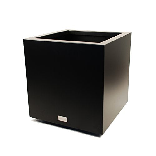Veradek Metallic Series Galvanized Steel Large Cube Planter, 28-Inch Height by 27-Inch Width by 27-Inch Length, Black (CUVLGB)