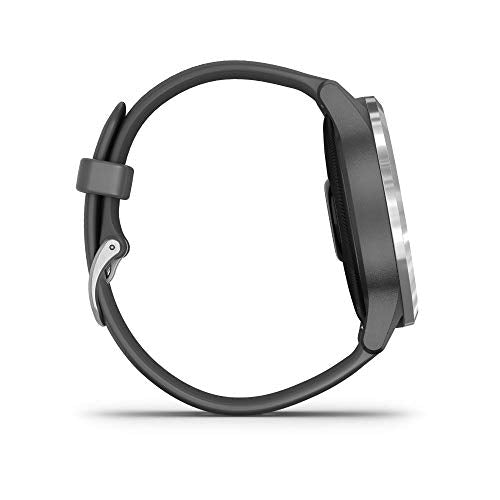 Garmin 010-02174-01 Vivoactive 4 Smartwatch Shadow Gray/Stainless Bundle with 1 Year Extended Warranty