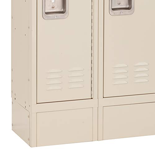 Learniture Deluxe Three-Wide Double-Tier School Lockers, 12" W x 12" D, Ready to Assemble, Tan, LNT-NOR1002P-SO