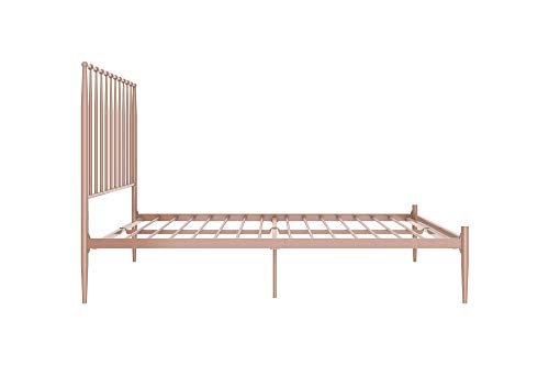 Novogratz Nicole Metal Bed with Storage, Pink, Full