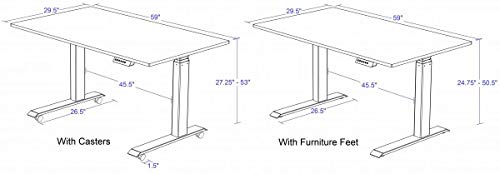 Split Top Electric Stand Up Desk (Black Shelves) (60", Black Frame/Black Top)