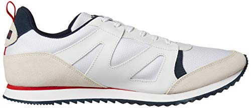 Lacoste Men's Aesthet Sneaker, White/Navy/Red, 9.5 Medium US