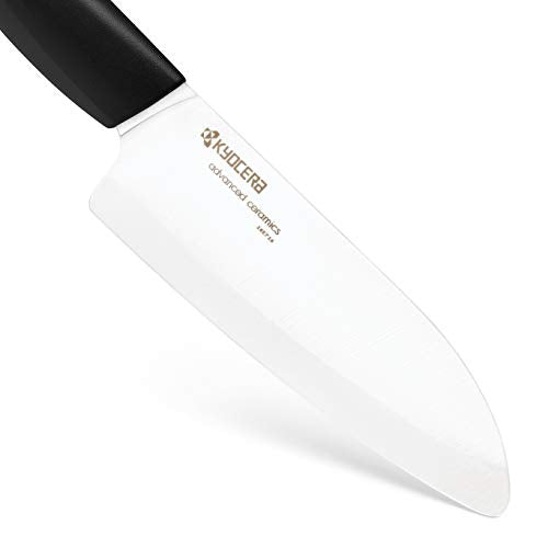 Kyocera KB5PC-FKWHBK-U-BK Revolution Universal Knife Block Set, Blade Sizes: 7", 5.5", 4.5", 3", White