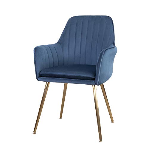 DMF Furniture Modern Velvet Accent Chair High Back Elegant Dinning Chairs with Arms in Living Guest Room (Green)