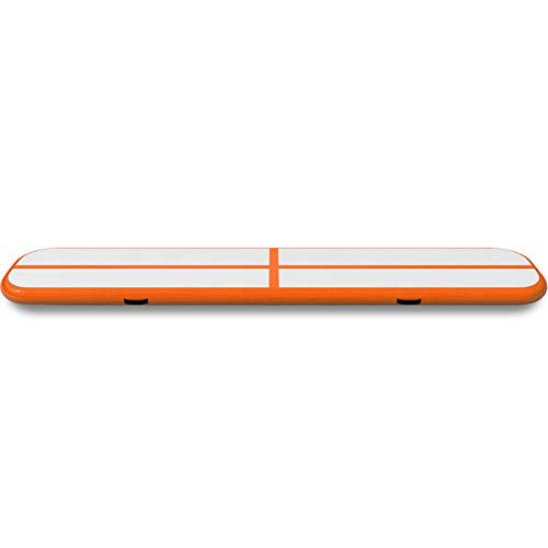 Happybuy 10ft 13ft 16ft 20ft 23ft 26ft 30ft Air Track 4 inches Airtrack Inflatable Air Track Tumbling Mat for Gymnastics Martial Arts Cheerleading Tumble Track without Pump Orange 10ft 20x4in