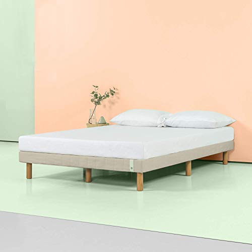 Zinus 11 Inch Quick Snap Standing Mattress Foundation/Low profile Platform Bed/No Box Spring needed, Beige, King