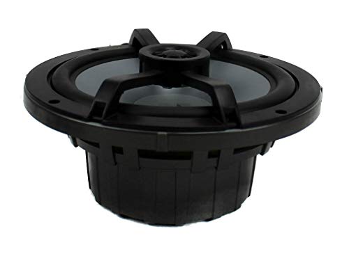 4) Kicker OEM Replacement 6.5" 195W LED Marine Audio Coaxial Stereo Speakers with Silver Grilles