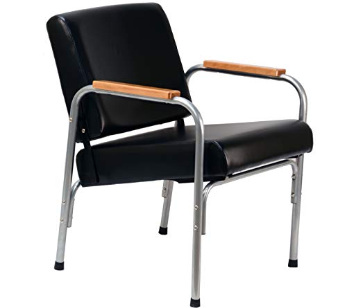 LCL Beauty Natural Oak Armrest Automatic Recline Shampoo Chair with Double-Reinforced Steel Frame