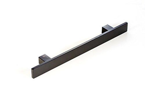 18 Inch Square Flat Shape Bar Stainless Steel Modern Contemporary Entry Door Handle Towel Bar Ladder Pull Shower Glass Sliding Barn Door Interior Exterior Door Pull Push Matte Black Painted Finish