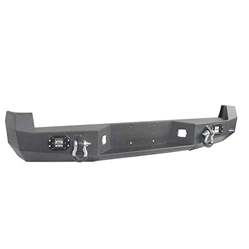 Discovery Rear Bumper Off Road Rear Step Bumper Guard w/2 ×18W LED Floodlights for 2005-2015 2nd Gen Toyota Tacoma (not fit for 3rd Gen Tacoma)