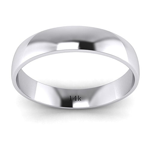 LANDA JEWEL Unisex 14k Yellow Gold 4mm Light Court Shape Comfort Fit Polished Wedding Ring Plain Band (6)