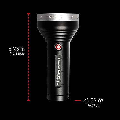 Ledlenser - MT18 Rechargeable Handheld Flashlight, High Power LED, 3000 Lumens, Outdoor Series, Backpacking, Hiking, Camping