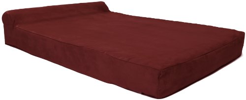 Barker Junior - 4" Pillow Top Orthopedic Dog Bed with Headrest for Medium Size Dogs 30-50 Pounds