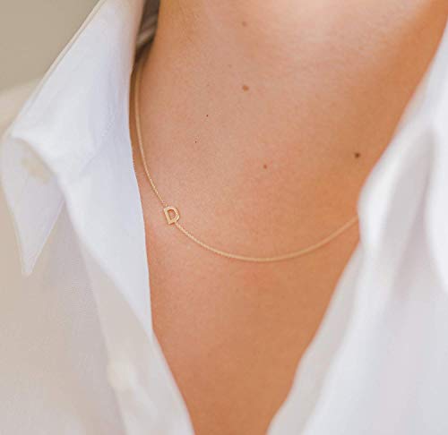 14k Gold Asymmetrical Letter Necklace