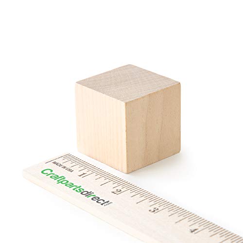 1.5 inch Wood Blocks | Natural Unfinished Craft Wooden Cubes -by CraftpartsDirect.com | Bag of 500