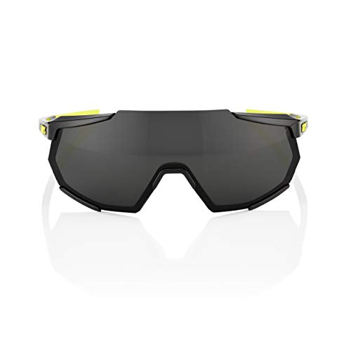 100% Racetrap Sport Performance Sunglasses - Sport and Cycling Eyewear (Gloss Black - Smoke Lens)