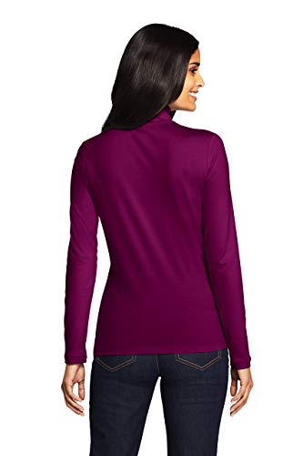 Lands' End Women LWCM Shaped Turtleneck Beet Root Petite X-Small