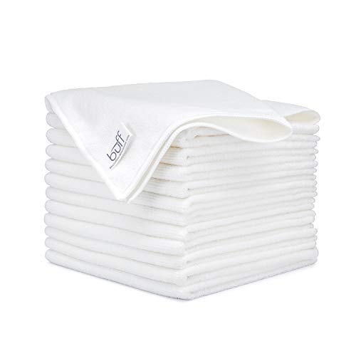 16" x 16" Buff Pro Multi Surface Microfiber Towels Bulk | Case: 216 Qty (White)