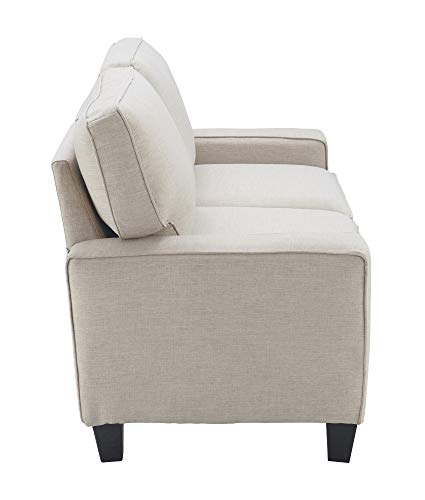 Serta Palisades Upholstered Sofas for Living Room Modern Design Couch, Straight Arms, Soft Fabric Upholstery, Tool-Free Assembly, 78", Light Gray