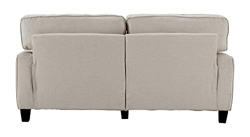 Serta Palisades Upholstered Sofas for Living Room Modern Design Couch, Straight Arms, Soft Fabric Upholstery, Tool-Free Assembly, 73", Light Gray