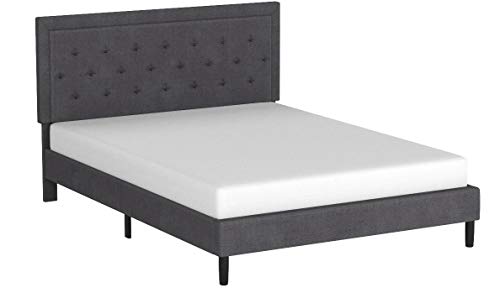 Flash Furniture SL-BK5-K-DG-GG Roxbury King Size Tufted Upholstered Platform Bed in Dark Gray Fabric