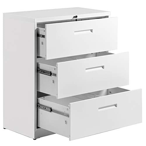 Lateral File Cabinet, Home Office Steel Lockable Filing Cabinet