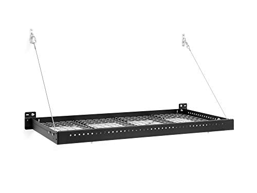 NewAge Products Pro Series Black 2 ft. x 4 ft. Wall Mounted Steel Shelf (Set of 2), Garage Overheads, 40410