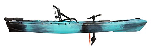 Perception Pescador Pilot 12 | Sit on Top Fishing Kayak with Pedal Drive | Adjustable Lawn Chair Seat and Tackle Storage Areas | 12' | Dapper