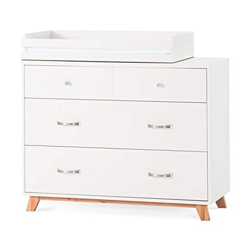 Forever Eclectic by Child Craft SOHO 3-Drawer Dresser, Matte White/Natural
