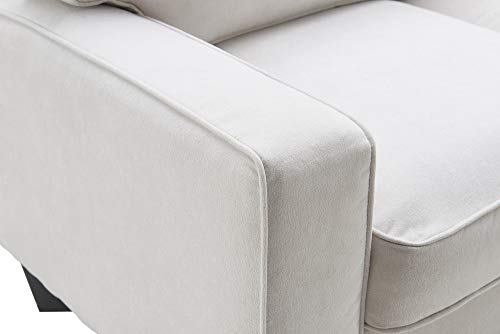 Serta Palisades Upholstered Sofas for Living Room Modern Design Couch, Straight Arms, Soft Fabric Upholstery, Tool-Free Assembly, 61" Loveseat, Cream