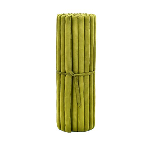 LEEWADEE Rollable Floor Mat L – Comfortable and Rollable Thai Mattress, Soft Massage Mat Filled with Eco-Friendly Kapok, Perfect to Use as a Sleeping Mat 75 x 39 inches, Green