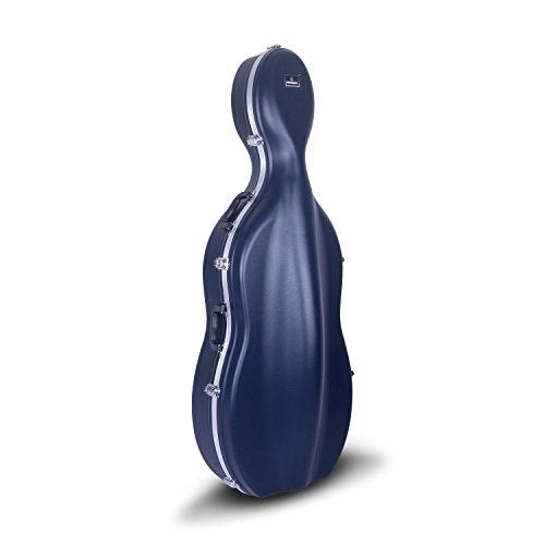 Crossrock CRA862CEFBL 4/4 and 3/4 Size ABS Molded Cello Case with Wheels in Blue