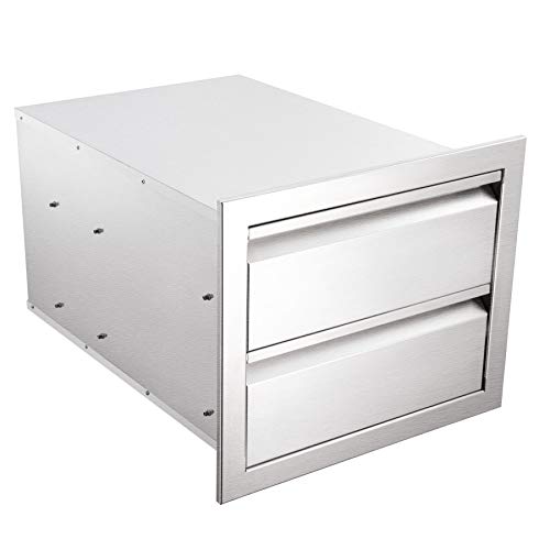 CO-Z Outdoor Kitchen Drawer, 304 Stainless Steel Single Layer Access BBQ Drawer for BBQ Island, Patio Grill Station