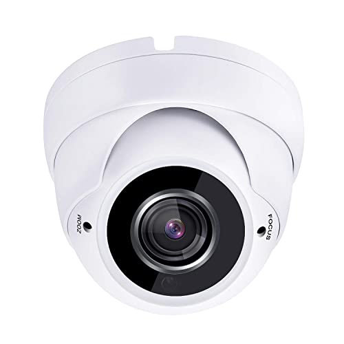 101AV 5 Megapixel 4in1 TVI/AHD/CVI/CVBS(960H) 2.8-12mm Lens Security Surveillance Dome Camera DWDR IR Cut OSD menu for Indoor Outdoor CCTV Home Office (White) (3 Pack)