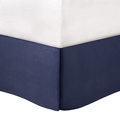 Madison Park Sateen Cotton Comforter Set-Traditional Luxe Design All Season Lightweight Bedding, Shams, Bedskirt, Decorative Pillows, California King (104 in x 92 in), Vienna, Damask Indigo 7 Piece